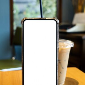 white screen of phone blank.